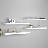 Floating Wall Shelves 4 pcs White 90x23.5x3.8 cm MDF 323819