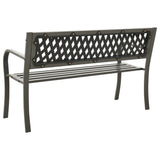 Garden Bench Grey Powder-coated steel, Plastic Standard Durable 312039
