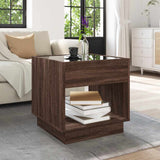 Coffee Table with Infinity LED Brown Oak 50x50x50 cm 847657