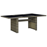 Garden Table Brown Poly Rattan and Tempered Glass 313313
