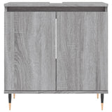 ZNTS 3 Piece Bathroom Cabinet Set Grey Sonoma Engineered Wood 3187787