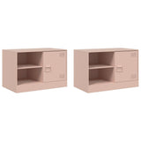 TV Cabinets 2 pcs Pink 67x39x44 cm Steel 841694