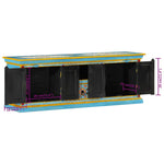 TV Cabinet Blue 110x30x40 cm Solid Wood Mango 353908
