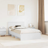 Bed Frame with Headboard White 137 x 203 cm Engineered Wood 3408858