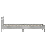 Bed Frame without Mattress with LED Lights Concrete Grey 75x190 cm Small Single 838753