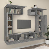 ZNTS 6 Piece TV Cabinet Set Grey Sonoma Engineered Wood 3114468