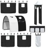 Bunk Bed without Mattress with Slide White and Black 90x190 cm Single 3284182