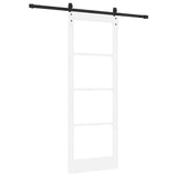 Sliding Door White 78 x 211 cm Solid Pine Wood and Glass 3332330
