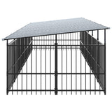 Outdoor Dog Kennel with Roof Steel 11.26 m 3124611