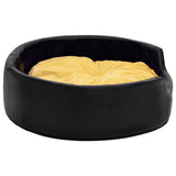 Dog Bed Black and Yellow 99x89x21 cm Plush and Faux Leather 171288