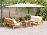 Bistro Set with Cushion 3 pcs Brown Solid Acacia Wood 3328607
