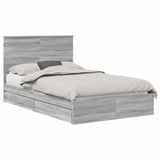 Storage Bed Grey Sonoma 120 x 200 cm Engineered Wood 3411227
