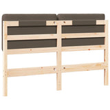 Upholstered Headboard Brown and Taupe 135 cm Solid Pine Wood 880076