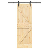 Sliding Door NARVIK Natural and Black 70 x 210 cm 3445203