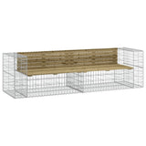 Garden Bench Natural Pine Treated Pine Wood, Galvanised Steel Large 3196241