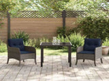 Garden Dining Set with Cushion 3 pcs Grey Poly Rattan 3380190