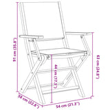 Folding Garden Chairs 4 pcs Cream White Fabric and Solid Wood 3214574