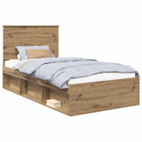 Bed Frame Artisian Oak 100 x 200 cm Solid Pine Wood 3411054