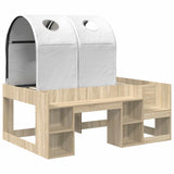 Bed with Tunnel 3 pcs Sonoma Oak and White Engineered Wood 3423509