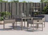 Garden Chairs with Cushions 4 pcs Grey Poly Rattan 365002