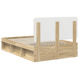 Bed Frame Sonoma Oak 135 x 190 cm Solid Pine Wood 3412499
