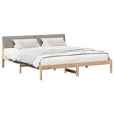 Bed frame Brown and taupe 180 x 200 cm Solid pine wood 3394336