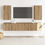 ZNTS Wall Mounted TV cabinets 4 pcs Artisan Oak Engineered Wood 3328982