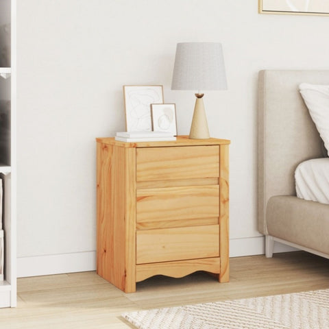 ZNTS Bedside Cabinet ""DRAMMEN"" 45x35x56 cm Solid Wood Pine 42003048