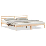 Bed Frame Brown 225.5 x 185.5 x 69.5 cm Solid Pine Wood 869784