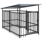 Outdoor Dog Kennel with Roof Steel 1.88 m 3124588