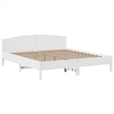 Bookcase Bed without Mattress White 180x200 cm Super King Solid Wood Pine 3323135