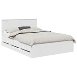 Bed Frame with Drawer White 150 x 200 cm Engineer Wood 3407970