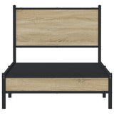 Metal Bed Frame without Mattress Sonoma Oak 90x200 cm 4007861