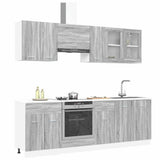 Kitchen Cabinet Set Lyon 8 pcs Grey Sonoma Engineered Wood 3388349