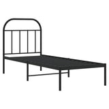 Metal Bed Frame without Mattress with Headboard Black 75x190cm 353625
