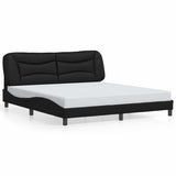 Bed Frame with LED without Mattress "Hvar" Black 180x200 cm 3213948