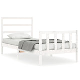 Bed Frame without Mattress White 90x190 cm Single Solid Wood Pine 3191872