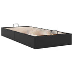Ottoman Bed Frame without Mattress Black Single Faux Leather 3310827