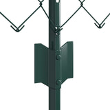 Chainlink Fence with Post 10 x 0.4 m PVC-Coated Steel Green 3336237