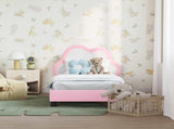 Toddler Bed Frame with Headboard Pink 70 x 140 cm PU 42011169