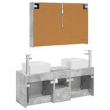 Bathroom Cabinet Set 4 pcs Concrete Grey Engineered Wood 3406386