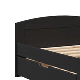 Day Bed with 2 Drawers without Mattress IRUN Black 90x200 cm 3314678