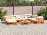 8 Piece Garden Sofa Set Wax Brown Solid Wood Pine 3299553
