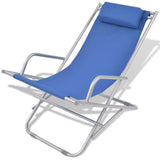 Sunlounger Set of 2 Blue Powder-coated steel frame, PVC seat 42935