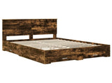Bed Frame with Drawer Smoked Oak 150 x 200 cm Engineered Wood 3411293
