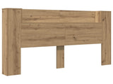 Headboard Cabinet with LED Artisan Oak 160 x 16.5 x 103.5 cm 8006543