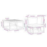 Garden Sofa Set 3 pcs Black Metal 3378839