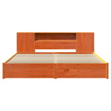 Bed Frame with Storage Headboard with Headboard 2 pcs Wax Brown 3422731