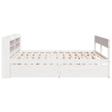 Bed Frame without Mattress White 150x200 cm King Size Solid Wood Pine 3307120