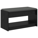 Hall Bench Black Oak 83 x 38 x 45 cm Engineered Wood and Fabric 891577
